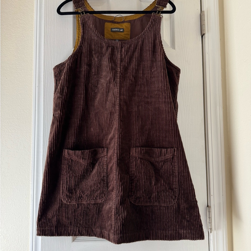 Brown Corduroy Pinafore Dress
